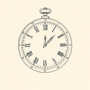 Pencil Dotwork Outline Time Tattoo