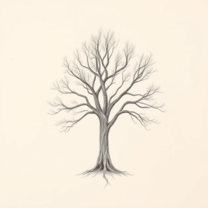 Pencil Dotwork Outline Tree Tattoo