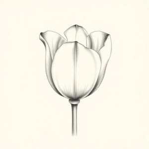 Pencil Dotwork Outline Tulip Tattoo