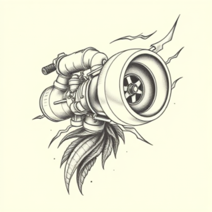 Pencil Dotwork Outline Turbo Tattoo