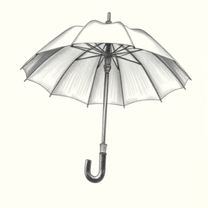 Pencil Dotwork Outline Umbrella Tattoo