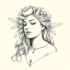 Pencil Dotwork Outline Venus Tattoo