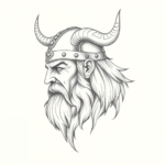 Pencil Dotwork Outline Viking Tattoo