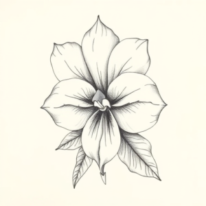 Pencil Dotwork Outline Violet Tattoo