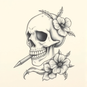 Pencil Dotwork Outline Voodoo Tattoo