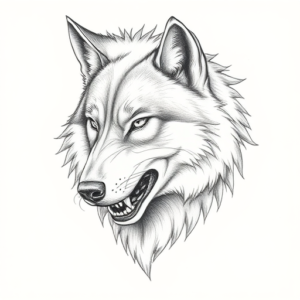 Pencil Dotwork Outline Werewolf Tattoo