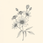 Pencil Dotwork Outline Wildflower Tattoo