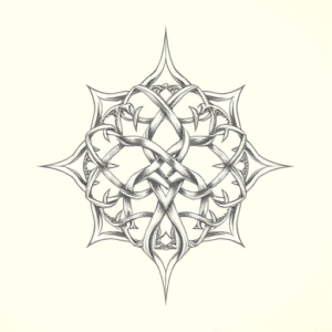 Pencil Dotwork Outline Yggdrasil Tattoo