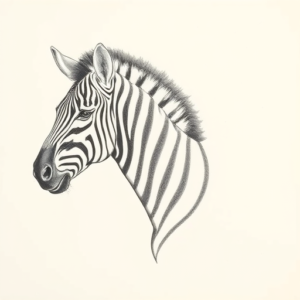 Pencil Dotwork Outline Zebra Tattoo