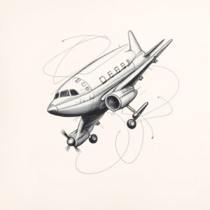 Pencil Sketch Airplane Tattoo
