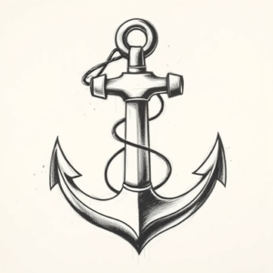Pencil Sketch Anchor Tattoo