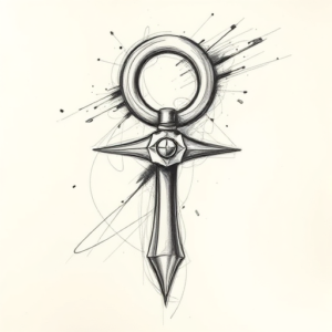 Pencil Sketch Ankh Tattoo