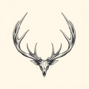 Pencil Sketch Antler Tattoo