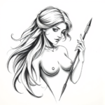 Pencil Sketch Aphrodite Tattoo
