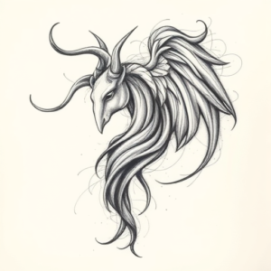 Pencil Sketch Aries Tattoo