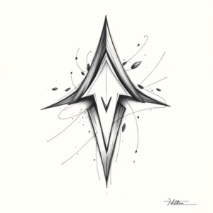 Pencil Sketch Arrowhead Tattoo