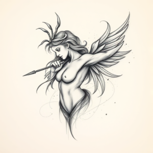 Pencil Sketch Artemis Tattoo