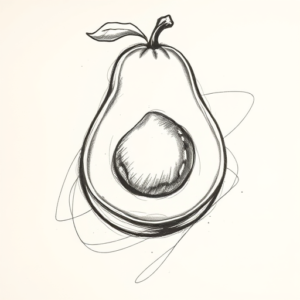 Pencil Sketch Avocado Tattoo