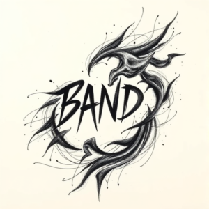 Pencil Sketch Band Tattoo