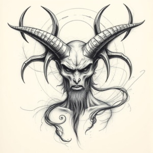 Pencil Sketch Baphomet Tattoo