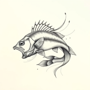Pencil Sketch Bass Tattoo