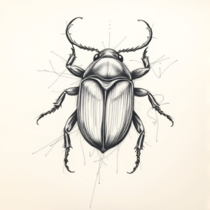 Pencil Sketch Beetle Tattoo