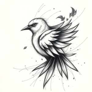 Pencil Sketch Bird Tattoo