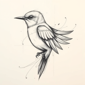 Pencil Sketch Bluebird Tattoo