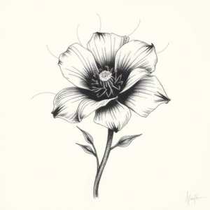 Pencil Sketch Bluebonnet Tattoo