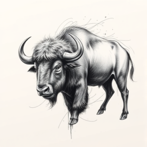 Pencil Sketch Buffalo Tattoo