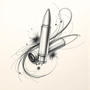 Pencil Sketch Bullet Tattoo