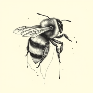 Pencil Sketch Bumblebee Tattoo