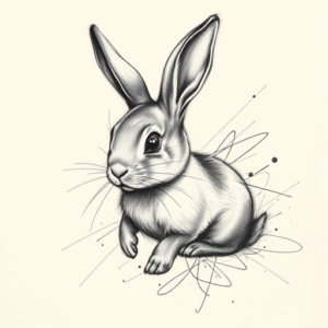 Pencil Sketch Bunny Tattoo