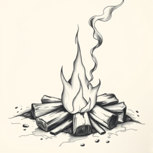 Pencil Sketch Campfire Tattoo