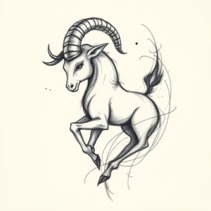 Pencil Sketch Capricorn Tattoo
