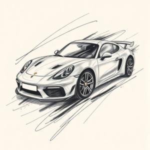 Pencil Sketch Car Tattoo