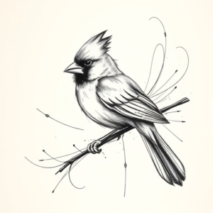 Pencil Sketch Cardinal Tattoo