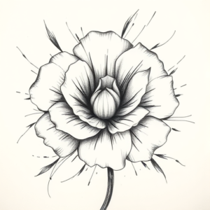 Pencil Sketch Carnation Tattoo