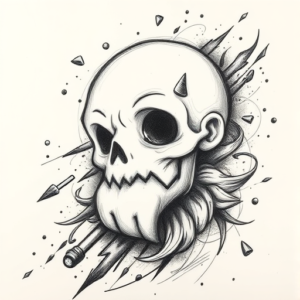 Pencil Sketch Cartoon Tattoo