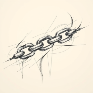Pencil Sketch Chain Tattoo