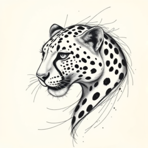 Pencil Sketch Cheetah Tattoo