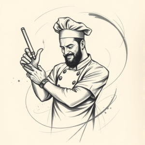 Pencil Sketch Chef Tattoo
