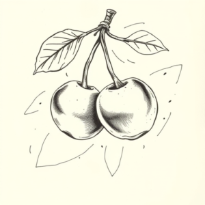Pencil Sketch Cherry Tattoo