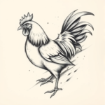 Pencil Sketch Chicken Tattoo