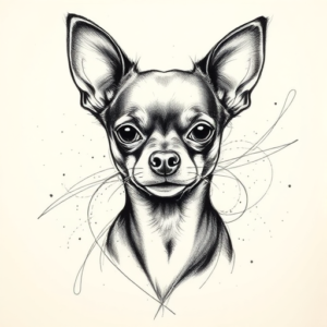 Pencil Sketch Chihuahua Tattoo
