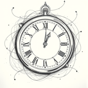 Pencil Sketch Clock Tattoo