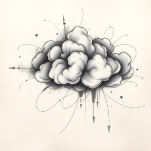 Pencil Sketch Cloud Tattoo