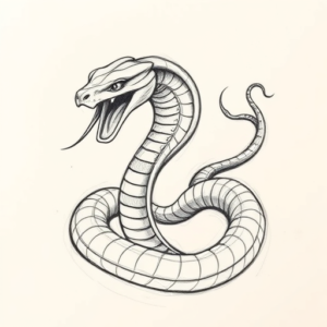 Pencil Sketch Cobra Tattoo