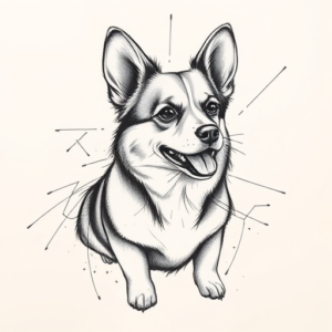 Pencil Sketch Corgi Tattoo