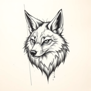 Pencil Sketch Coyote Tattoo